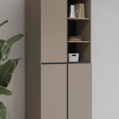 Policová skříň 79 cm GLENROSE - congo / černá