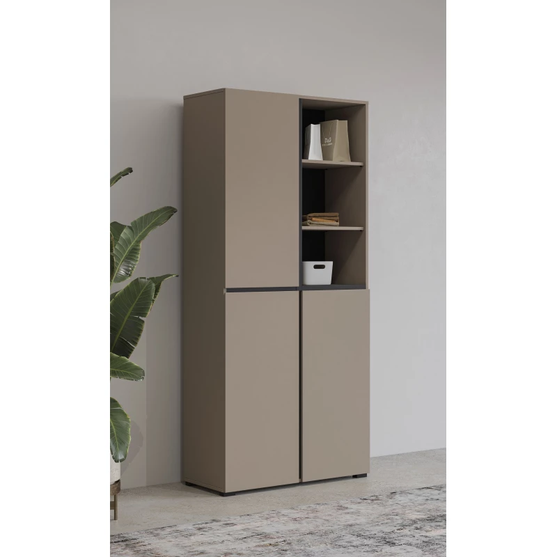 Policová skříň 79 cm GLENROSE - congo / černá