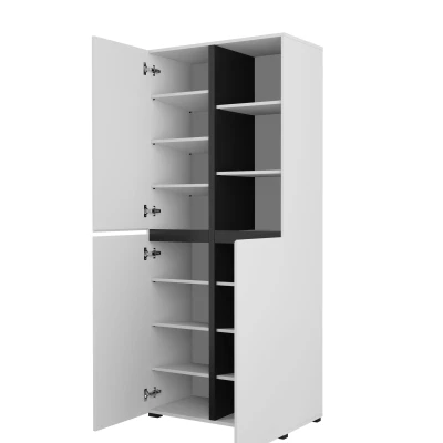 Policová skříň 79 cm GLENROSE - bílá / černá