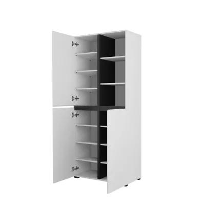 Policová skříň 79 cm GLENROSE - bílá / černá