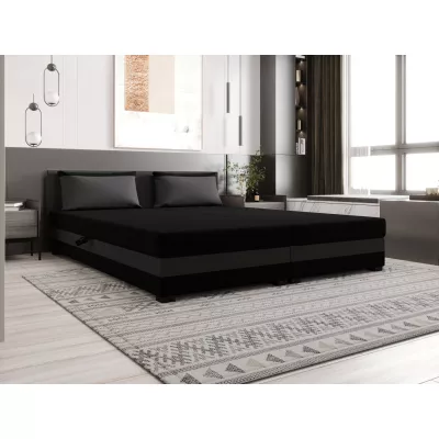 Kontinentální manželská postel 180x200 ROSIE 14 - černá / tmavě šedá