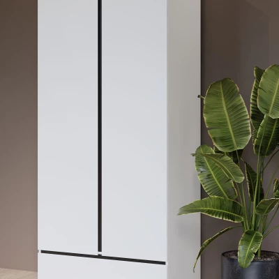 Dvoudvéřová šatní skříň 89 cm GLENROSE - bílá / černá