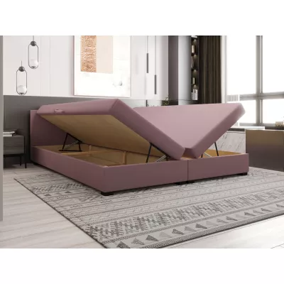 Kontinentální manželská postel 180x200 ROSIE 14 - světle hnědá / ecru