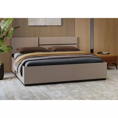 Manželská postel 180x200 GLENROSE - congo / černá