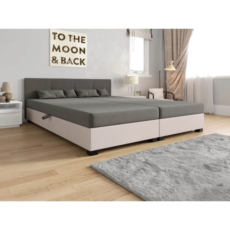 Americká postel s úložným prostorem 180x200 ROSIE 15 - tmavě béžová / ecru