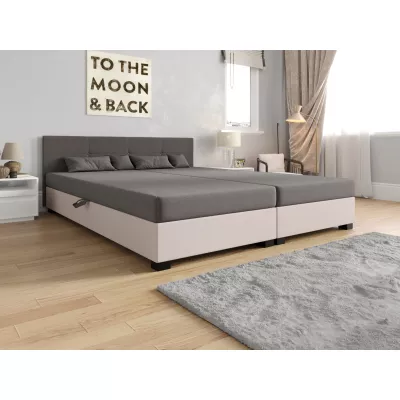 Americká postel s úložným prostorem 180x200 ROSIE 15 - tmavě béžová / ecru