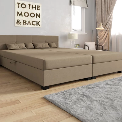 Americká postel s úložným prostorem 180x200 ROSIE 15 - světle hnědá