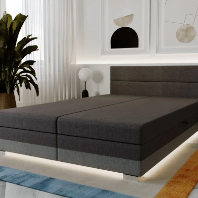 Čalouněná manželská postel 140x200 ROSIE 17 - tmavě šedá / šedá