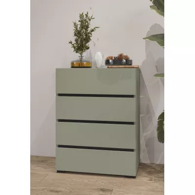 Komoda se šuplíky GLENROSE - zelená / černá