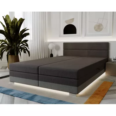 Čalouněná manželská postel 140x200 ROSIE 18 - tmavě šedá / šedá