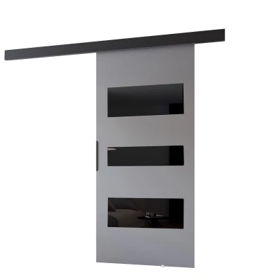 Posuvné dveře na stěnu BARRET 13 - 86 cm, šedé / černé