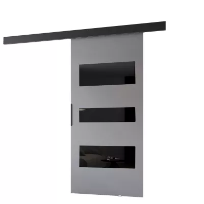 Posuvné dveře na stěnu BARRET 13 - 86 cm, šedé / černé
