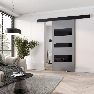 Posuvné dveře na stěnu BARRET 13 - 86 cm, šedé / černé
