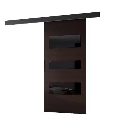 Posuvné dveře na stěnu BARRET 13 - 106 cm, wenge / černé