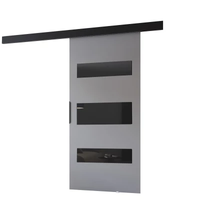 Posuvné interiérové dveře BARRET 14 - 86 cm, šedé / černé
