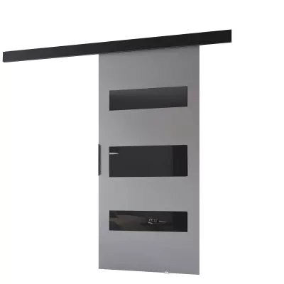 Posuvné interiérové dveře BARRET 14 - 86 cm, šedé / černé