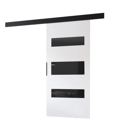 Posuvné interiérové dveře BARRET 14 - 96 cm, bílé / černé
