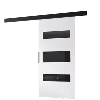 Posuvné interiérové dveře BARRET 14 - 96 cm, bílé / černé