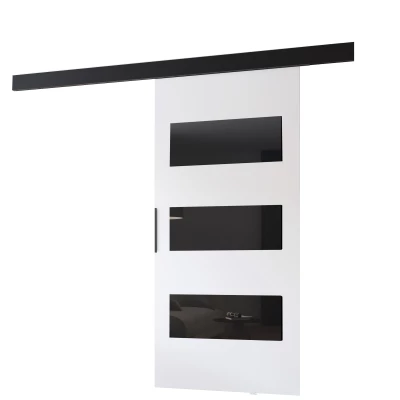 Interiérové dveře na stěnu BARRET 15 - 76 cm, bílé / černé