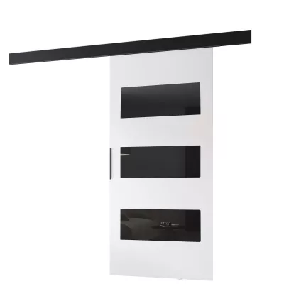 Interiérové dveře na stěnu BARRET 15 - 76 cm, bílé / černé
