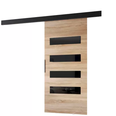 Interiérové posuvné dveře BARRET 16 - 96 cm, dub sonoma / černé