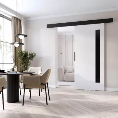 Interiérové dveře na stěnu BARRET 17 - 96 cm, bílé / černé