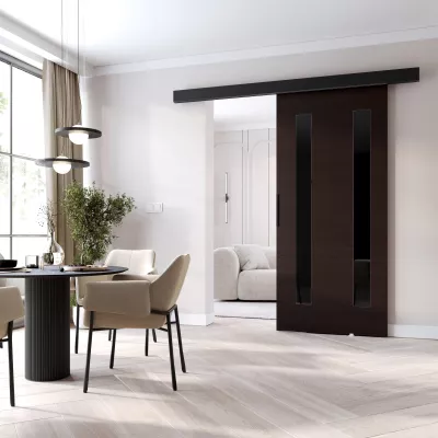 Posuvné dveře BARRET 18 - 106 cm, wenge / černé