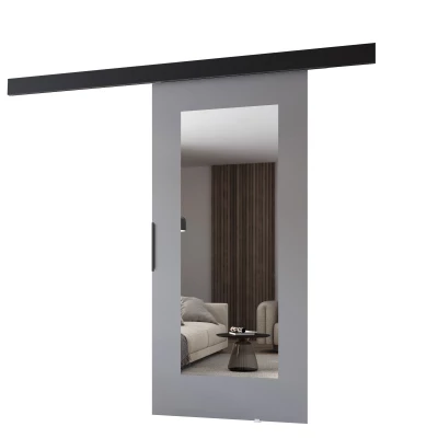 Posuvné dveře se zrcadlem BARRET 19 - 76 cm, šedé / černé