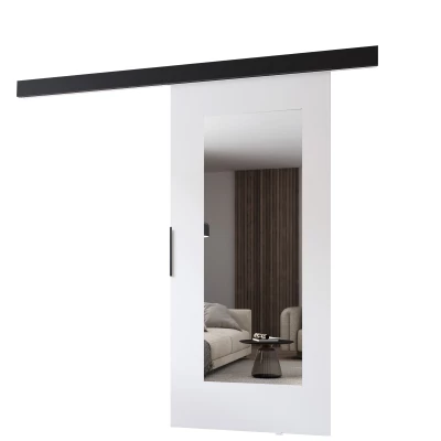 Posuvné dveře se zrcadlem BARRET 19 - 76 cm, bílé / černé