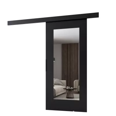 Posuvné dveře se zrcadlem BARRET 19 - 106 cm, černé