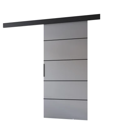 Interiérové dveře na stěnu BARRET 20 - 76 cm, šedé / černé