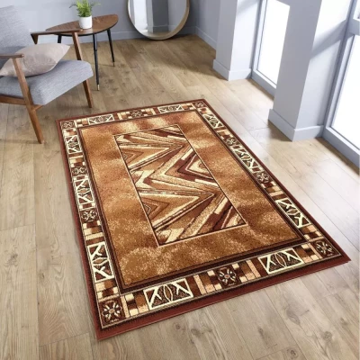 Vzorovaný kusový koberec 50x90 cm LUKEN - hnědý