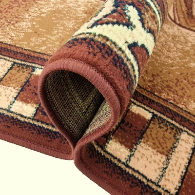 Vzorovaný kusový koberec 50x90 cm LUKEN - hnědý