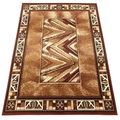 Vzorovaný kusový koberec 50x90 cm LUKEN - hnědý