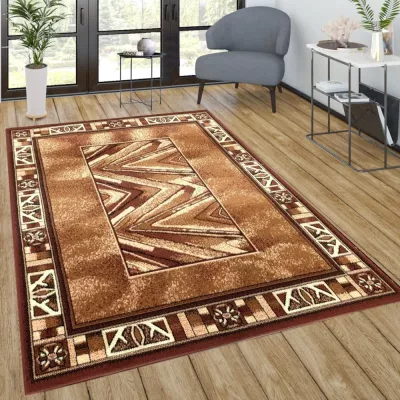 Vzorovaný kusový koberec 50x90 cm LUKEN - hnědý