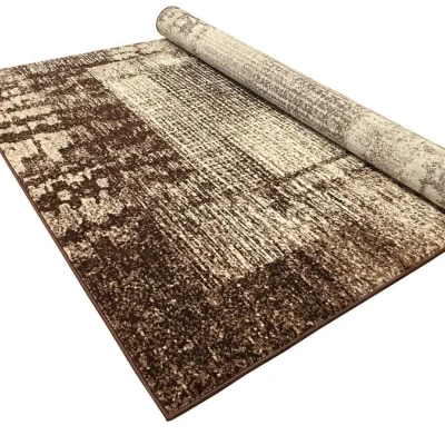 Abstraktní kusový koberec 150x300 cm DEMIAN - hnědý