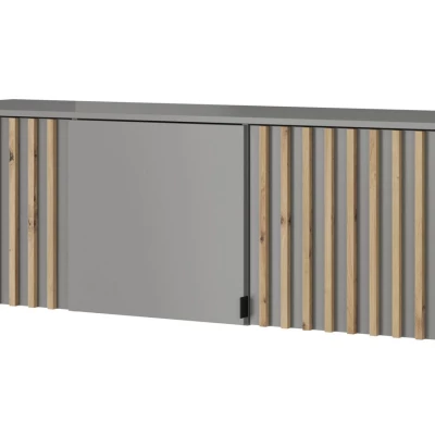 Nástavba na šatní skříň MARFA - šířka 155 cm, šedá / dub artisan