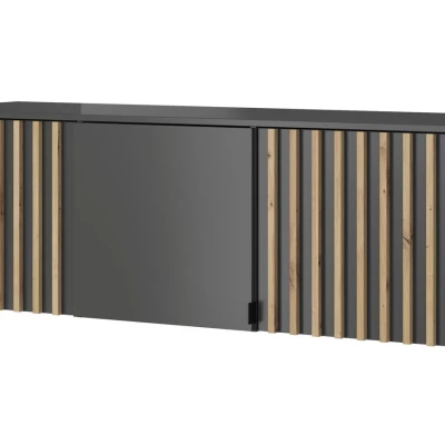 Nástavba na šatní skříň MARFA - šířka 155 cm, grafit / dub artisan