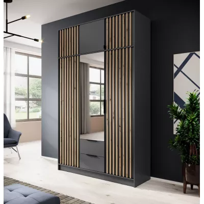 Nástavba na šatní skříň MARFA - šířka 155 cm, šedá / dub artisan