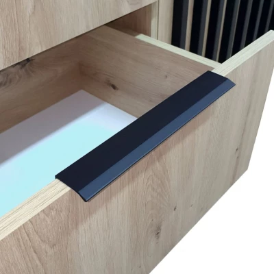 Úzká kombinovaná komoda MARFA - dub artisan / grafitová