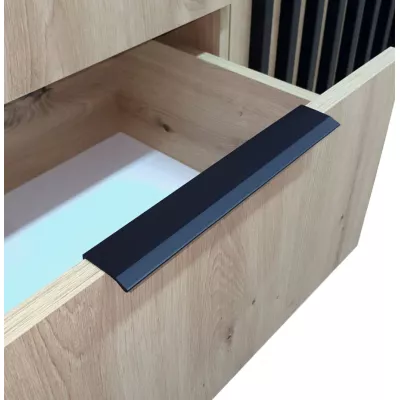 Úzká kombinovaná komoda MARFA - dub artisan / grafitová