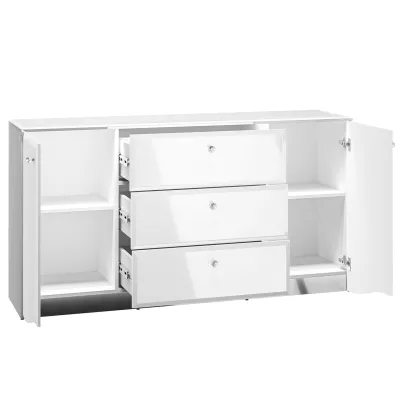 Kombinovaná komoda SANTINA - lesklá bílá