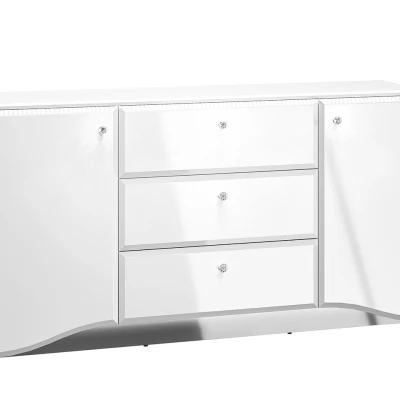 Kombinovaná komoda SANTINA - lesklá bílá
