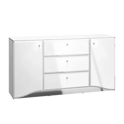 Kombinovaná komoda SANTINA - lesklá bílá