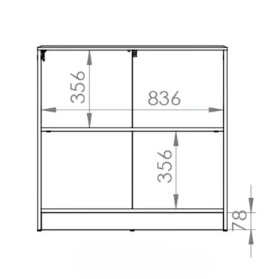 Komoda s dvířky SANTINA - lesklá bílá
