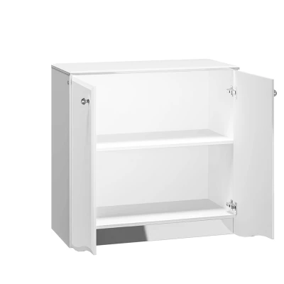 Komoda s dvířky SANTINA - lesklá bílá