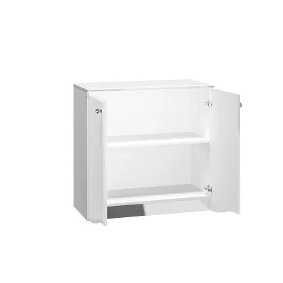 Komoda s dvířky SANTINA - lesklá bílá