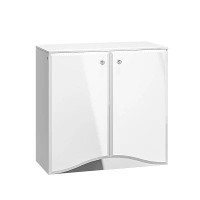 Komoda s dvířky SANTINA - lesklá bílá