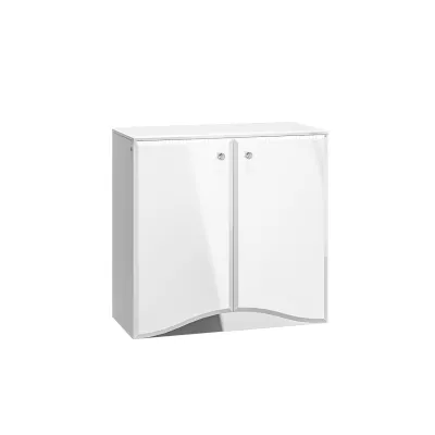 Komoda s dvířky SANTINA - lesklá bílá