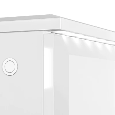 Komoda s dvířky SANTINA - lesklá bílá